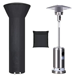 Patio Heater Covers with Zipper and Storage Bag,Waterproof,Dustproof,Wind-Resistant,Sunlight-Resistant,Snow-Resistant,Black,89” Height x 33″ Dome x 19″ Base