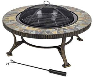 Pleasant Hearth OFW088RC fire Pit, Rubbed Gold