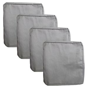 FLYMEI Outdoor Cushion Cover, Patio Cushion Covers Only, Water Resistant Patio Cushion Cover Replacement (25” X 25” X 5” 4Pack, Grey)
