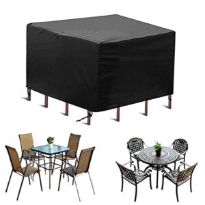 Bliifuu Patio Furniture Covers Waterproof, Square Patio Table and Chair Covers for All Weathers Windproof Anti-UV, Heavy Duty 600D Oxford Outdoor Furniture Covers for Patio Rattan Tables 49x49x29 inch