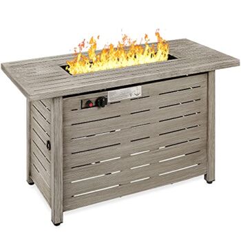 Best Choice Products Fire Pit Table 42in 50,000 BTU Rectangular Steel Propane Gas for Outdoor, Patio w/Burner Lid, Auto Ignition, Hideaway Tank Storage, Cover, Glass Beads – Gray | The Storepaperoomates Retail Market - Fast Affordable Shopping