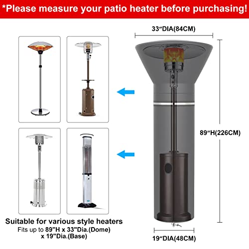 Upgraded Patio Heater Cover, 600D Oxford Fabric Outdoor Heater Cover with Waterproof Zipper and Reflective Ribbon, PU Coating & Anti-UV & Snow-proof & Dust-proof Garden Cover, 89″H x 33″D x 19″B | The Storepaperoomates Retail Market - Fast Affordable Shopping