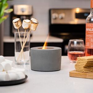 ICLBC Tabletop Fire Pit Birthday Gifts|Gifts for Men|Portable Fire Concrete Bowl Pot Fireplace Rubbing Alcohol Fueled Concrete Fire Pit Birthday Gift Mini Fire Pit Tabletop Fireplace Smores Maker