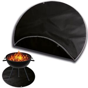Black 36 Inch Fire Proof Mat for Under Fire Pit. 3 Layers Double Sided Round Fire Pit Pad. Charcoal Grill, BBQ Smoker, Deck, Patio, Lawn, Composite. Outdoor Fire Pit Accessories, Heat Resistant Mat