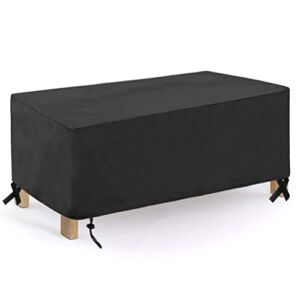 Outdoor Coffee Table Cover Rectangular Coffee Table Cover, Waterproof and Heavy Duty Outdoor Small Side Table Covers Lawn Garden Furniture Covers 44x26x13 inch, Black