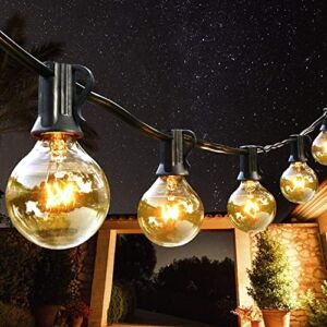 AVANLO Outdoor String Lights 100FT 2-Pack, Dimmable G40 Globe Patio Lights with 54 Edison Bulbs Waterproof Hanging Outdoor Lights for Patio Backyard Bistro Gazebo Cafe Party Wedding