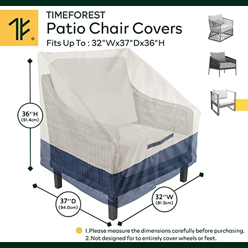 Time Forest Outdoor Chair Covers Waterproof,100% Waterproof Patio Furniture Covers,Heavy Duty Patio Chair Covers for outdoor furniture,Lawn Outdoor Furniture Cover Waterproof,Fog/Navy 34Wx39Dx34H Inch | The Storepaperoomates Retail Market - Fast Affordable Shopping