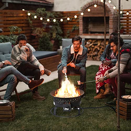 SANAUVULCAN Portable Propane Fire Pit, 58,000 BTU Outdoor Propane Gas Fire Pit for Camping, Backyard, Tailgating and Patio, Gas Fire Pit Bowl with Cover, Lava Rock Stone and Tank Stabilizer Ring | The Storepaperoomates Retail Market - Fast Affordable Shopping