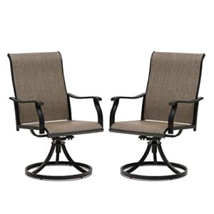 VICLLAX Patio Dining Chairs Textilene Outdoor Swivel Rocker Set with All-Weather Frame, Indoor/Outdoor Furniture for Garden Porch, Lawn Set of 2