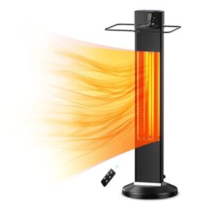 Outdoor Patio Heater，Outdoor Electric Heater with Remote， Patio Heater,500/1000/1500W Infrared Heater，IPX5 Waterproof Tower, Anti-Dumping,Infrared heater Bedroom, Living Room and Garage use