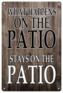 Patio Decor Funny Patio Signs Outdoor Decor, Backyard decor Rustic Wall Art Hanging Plaques,Farmhouse Porch Pool Wall Decor Outdoor Decorations for Patio Wall Decor Vintage,12*8″ Funny Gag Gifts