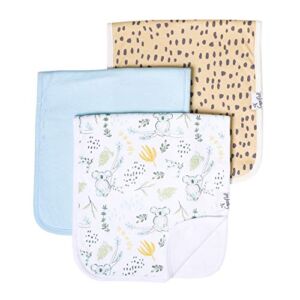Baby Burp Cloth Large 21”x10” Size Premium Absorbent Triple Layer 3-Pack Gift Set “Aussie” by Copper Pearl