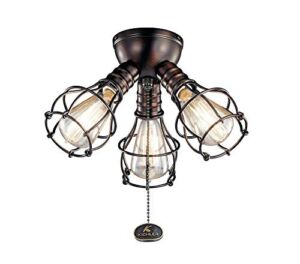 Kichler Lighting 380041OBB Industrial – 4W 3 LED Ceiling Fan Light Kit – with Utilitarian inspirations – 6.75 inches tall by 10.25 inches wide, Finish Color: Oil Brushed Bronze