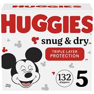 Huggies Snug & Dry Baby Diapers, Size 5 (27+ lbs), 132 Ct