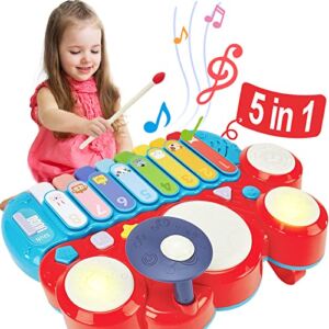 Toys for 1 Year Old Girl Gifts Toddler Toys Age 1-2 Piano, Drum, Whack a Mole, Musical Instruments Toys for Toddlers 1-3 Baby Toys 12-18 Months 1 2 3 Year Old Girl Birthday Gift 1 + Year Old