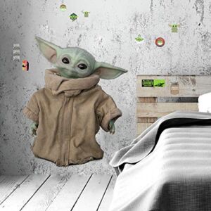 RoomMates RMK4456GM The Mandalorian: Baby Yoda Grogu | The Child Giant Peel and Stick Wall Decals, Green, Tan, Giant Wall Decal