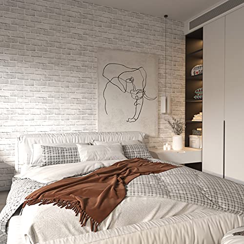 Cohoo Home White Gray Peel and Stick Wallpaper Brick Contact Paper 120” ×18” Faux 3D Brick Wall Paper White Grey Self Adhesive Wallpaper Removable Wallpaper Brick Backsplash Stick and Peel Vinyl Film | The Storepaperoomates Retail Market - Fast Affordable Shopping