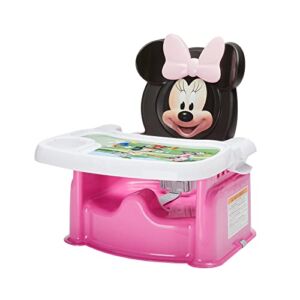 Disney Minnie Mouse Mealtime Baby Toddler Booster Seat with Adjustable Tray — Portable Booster Seat for Dining Table — Travel Essentials for Baby