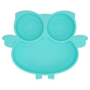 Kirecoo Owl Silicone Suction Plate – Self Feeding Training Storage Divided Plate, Baby Toddler Bowl and Dish, Fits for Most Hairchairs Trays, Microwave Dishwasher Safe (Sky Blue) | The Storepaperoomates Retail Market - Fast Affordable Shopping