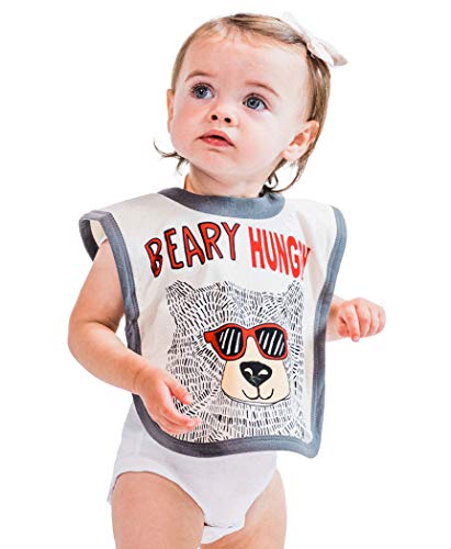 LazyOne Animal-Print Baby Bibs, Cute Baby Shower Gifts, One Size, Bear, Sunglasses (Beary Hungry, ONE SIZE) | The Storepaperoomates Retail Market - Fast Affordable Shopping