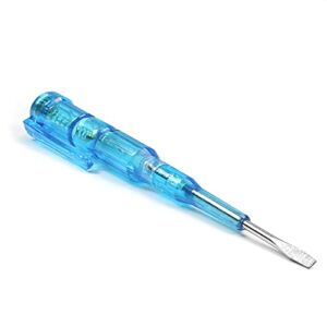 Fielect Voltage Detector Pen Test Screwdriver Steel Batch Screwdriver Test Pencil JRDB-107 AC/DC 100-500V Blue Clear 1pcs