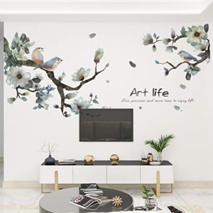 LLYDD Leaf and Bird Wall Sticker Tree Leaves Plant Natual Wall Stickers Decal Art Decor Room Decoration Peel and Stick Self – Adhesive for Garden Living Room Bedroom Kitchen Playroom Nursery Room