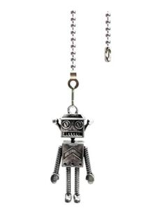 Hyamass 12 inch Antenna Robot Charm Pendant Ceiling Fan Danglers Fan Pulls Chain Extender with Ball Chain Connector
