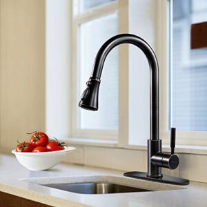 SOKA Pull Down Kitchen Faucet with Sprayer High Arc Aquablade Sweep, Stream & Spray Three Working Modes Fit For 1 & 3 Hole