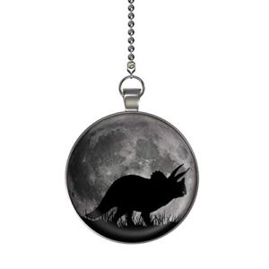 Triceratops Dinosaur Moon Glow in the Dark Fan/Light Pull Pendant with Chain