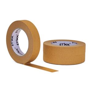 3 Pack 1″ inch x 60yd STIKK Brown Painters Tape 14 Day Easy Removal Trim Edge Finishing Decorative Marking Masking Tape (.94 in 24MM)