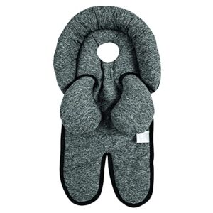 Boppy Head And Neck Support, Charcoal Heathered Reversible Fabric, With Removable Neck Support, For 3- or 5-point Harness Systems, For Strollers And Swings, 0+ Months