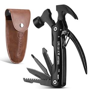 Gifts for Men Dad, Christmas Stocking Stuffers, Tools for Men, Grandpa Husband Boyfriend, Cool Unique All in 1 Mini Multitool Stainless Steel Hammer, Saw, Bottle Opener, Gadgets for Garden