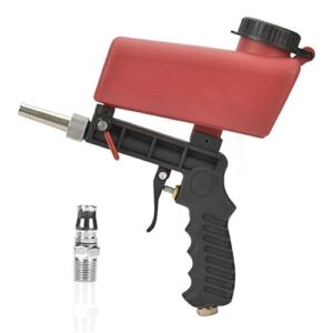 Sandblasting Gun, Mini Portable Hand-Held Gravity Pneumatic Sand Blasting Gun with 1/4in Air Inlet,Large-Capacity Material Pot