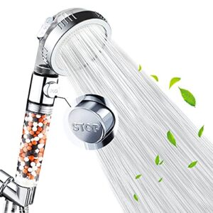 Nosame® Shower Head Ⅲ，High Pressure Water Saving 3 Mode with ON/Off Pause Function Spray Filter Filtration RV Handheld Showerheads 1.6 GPM for Dry Skin & Hair Spa
