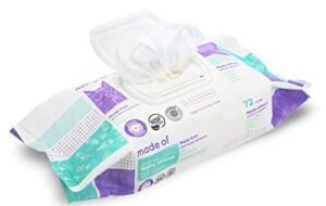 Organic Baby Wipes By MADE OF – Fragrance and Chemical-Free Baby Wipes Sensitive Skin w/ Soothing Aloe and Argan Oil – For Eczema and Skin Irritation – Sensitive Baby Wipes w/ No Alcohol (1 Pack)