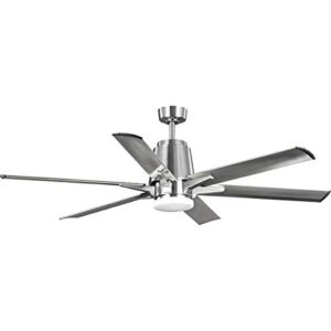Arlo Collection 60″ Indoor/Outdoor Six-Blade Brushed Nickel Ceiling Fan