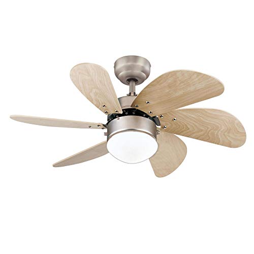 Westinghouse Lighting 7224000 Turbo Swirl Indoor Ceiling Fan with Light, 30 Inch, Brushed Nickel | The Storepaperoomates Retail Market - Fast Affordable Shopping