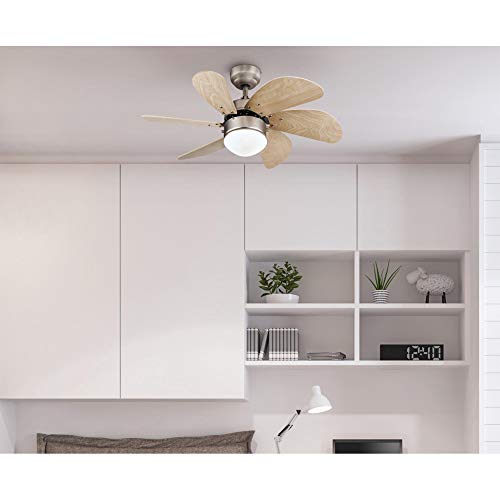 Westinghouse Lighting 7224000 Turbo Swirl Indoor Ceiling Fan with Light, 30 Inch, Brushed Nickel | The Storepaperoomates Retail Market - Fast Affordable Shopping