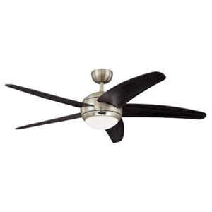 Westinghouse Lighting 7223800 Bendan Indoor Ceiling Fan with Light and Remote, 52 Inch, Satin Chrome