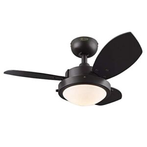 Westinghouse Lighting 7233000 Wengue Indoor Ceiling Fan with Light, 30 Inch, Espresso