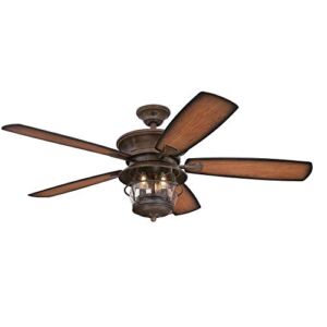 Westinghouse Lighting 7233400 Brentford Indoor Ceiling Fan with Light, 52 Inch, Aged Walnut