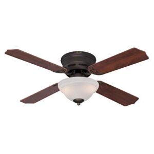 Westinghouse Lighting 7230500 Hadley 42 Inch Oil Rubbed Bronze Indoor Ceiling Fan, Dimmable LED Light Fixture with White Alabaster Bowl