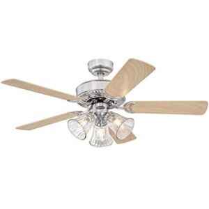 Westinghouse Lighting 7235400 Newtown Indoor Ceiling Fan with Light, 42 Inch, Brushed Nickel