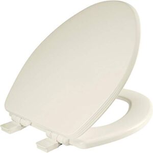 BEMIS 1600E4 346 Ashland Toilet Seat with Slow Close, Never Loosens and Provide the Perfect Fit, ELONGATED, Enameled Wood, Biscuit/Linen