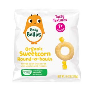 Baby Bellies Organic Round-a-bouts Baby Individual Snack Packs, Sweetcorn, Pack of 6