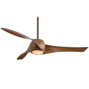Minka Aire Artemis 58 in. Integrated LED Indoor Distressed Koa Ceiling Fan with Light with Remote Control