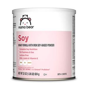 Mama Bear Soy-Based Powder Infant Formula with Iron, for Fussiness & Gas, Lactose-Free, 1.38 Pound (Pack of 1), 22 Ounce