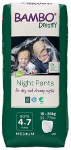 Bambo Nature Eco-Friendly Dreamy Night Pants, Boys 4-7 years, 60 Count (6 Packs of 10)