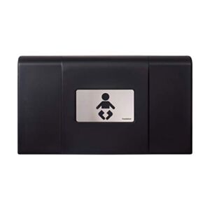 Foundations Ultra 200-EH Horizontal Wall-Mounted Baby Changing Station with Safety Straps for Commercial Bathrooms (Black)
