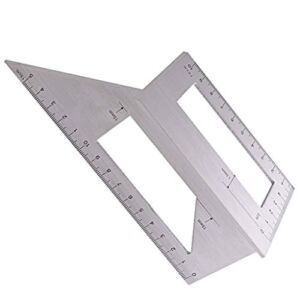 NXDA Square Angle Ruler 45/90 Degree Layout Miter Gauge Multifunctional T Ruler Aluminum Alloy Woodworking Miter Scriber Angle Duplicator